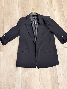 Zara Black Women's Relaxed Tailored Blazer